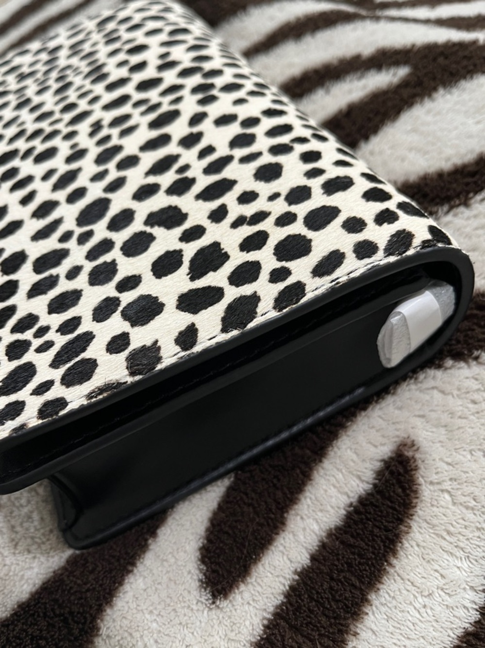 NEW!! Michael Kors Animal Print Jet Set Small Calf Hair Flap Chain Crossbody - Picture 8 of 14